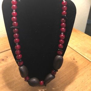 Red & dark brown necklace